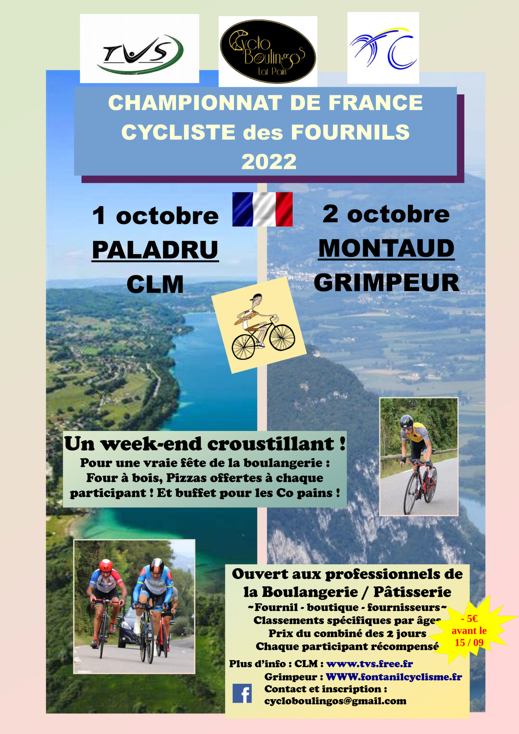 Les 1er et 2 octobre : Championnat de France cycliste des fournils en Auvergne-Rhône-Alpes