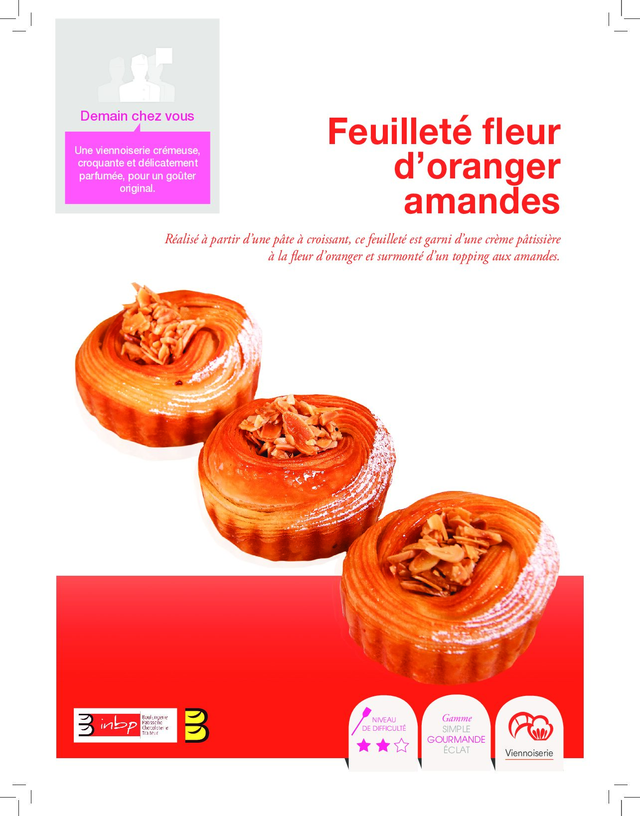 Feuilleté fleur d’oranger amandes