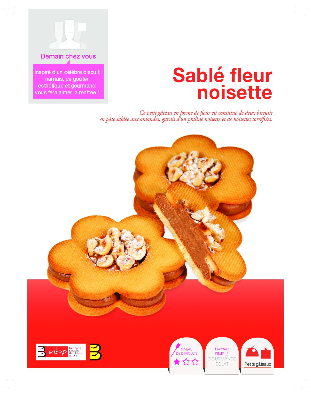 Sablé fleur noisette