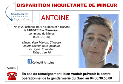 Alerte disparition inquiétante : Aidez à retrouver le jeune Antoine Zoia, 16 ans