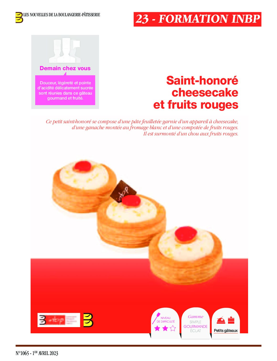 Saint-honoré cheesecake et fruits rouges